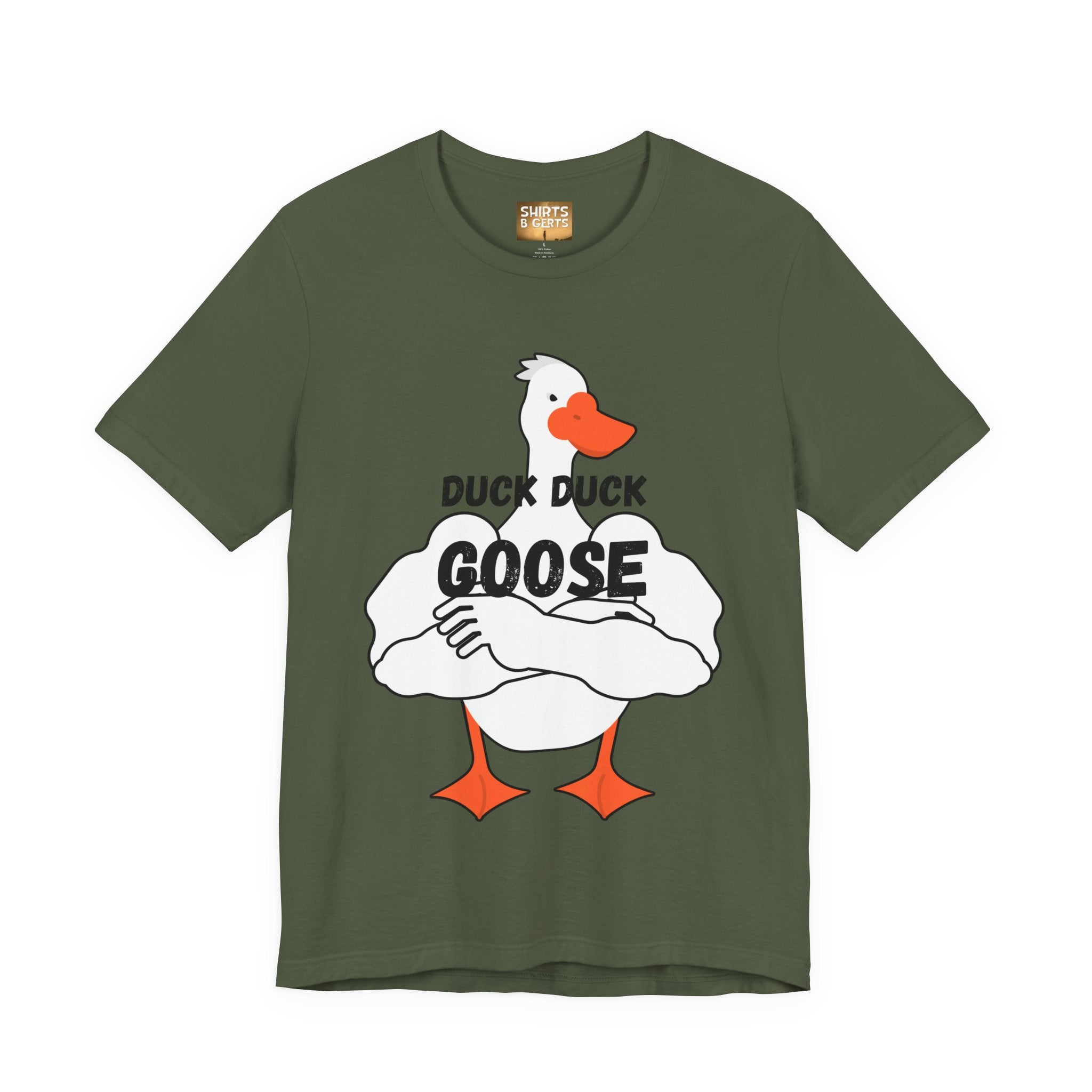 Duck Duck Goose Funny Duck Humor Mens Bella Unisex Jersey Short Sleeve Tee
