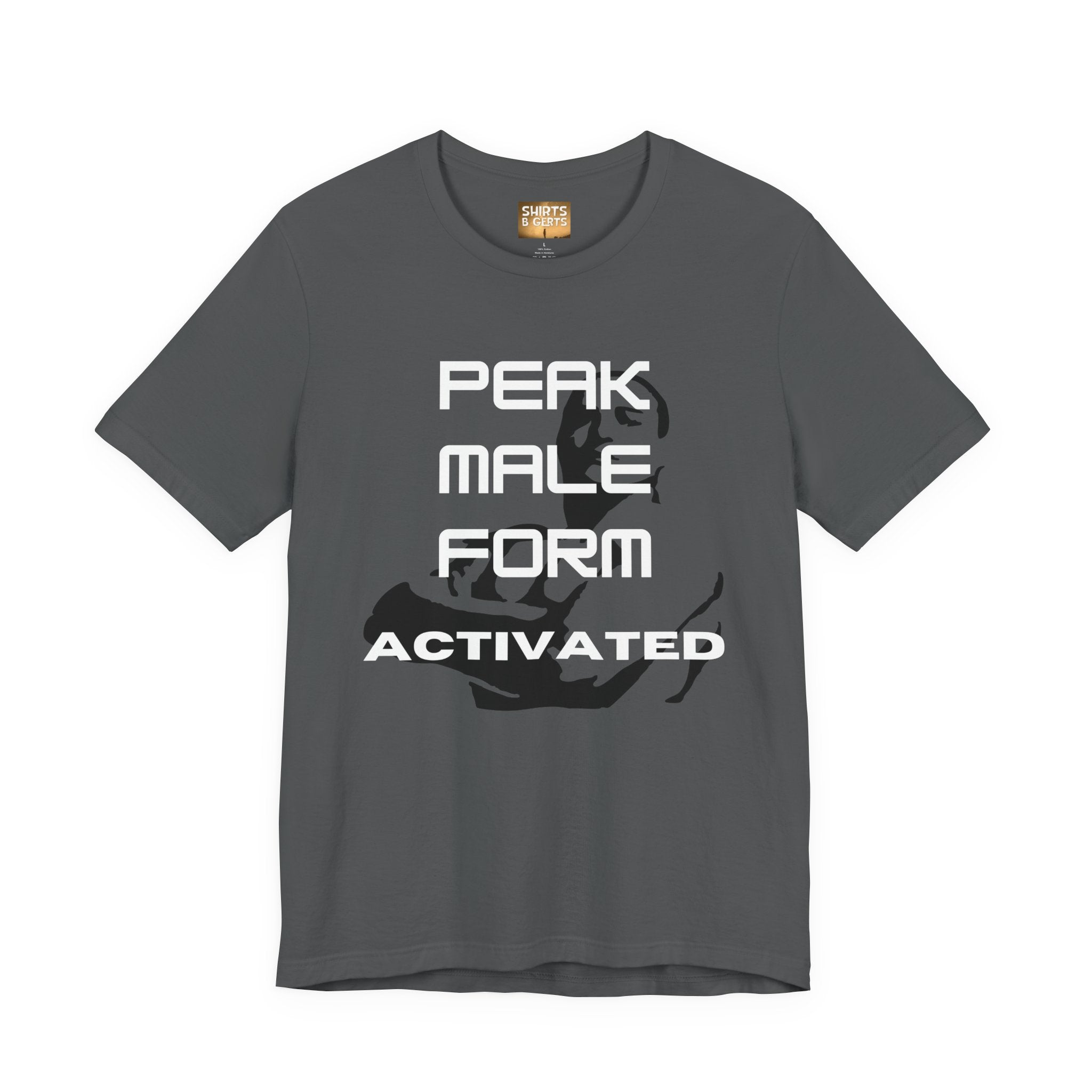 Peak Male Performance Activated with Strong Background Workout Empowering Bella Unisex Jersey Short Sleeve Tee
