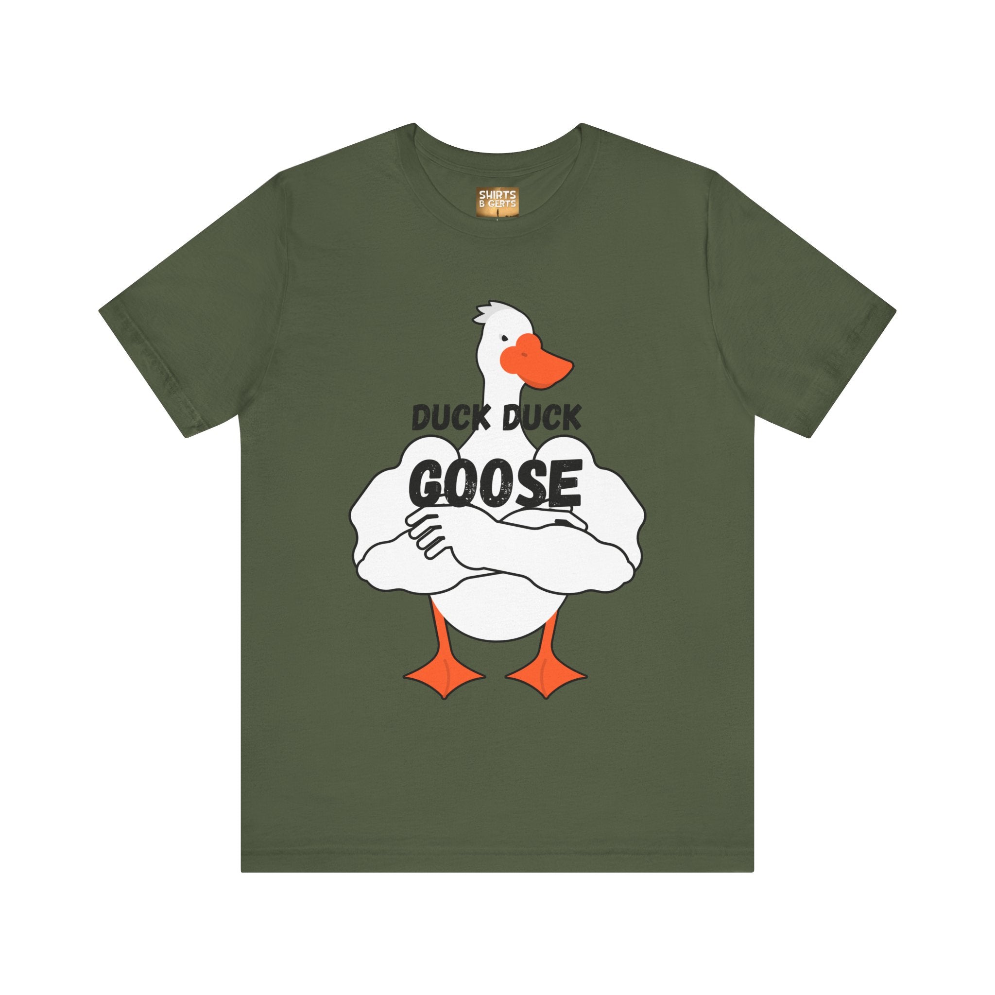 Duck Duck Goose Funny Duck Humor Mens Bella Unisex Jersey Short Sleeve Tee