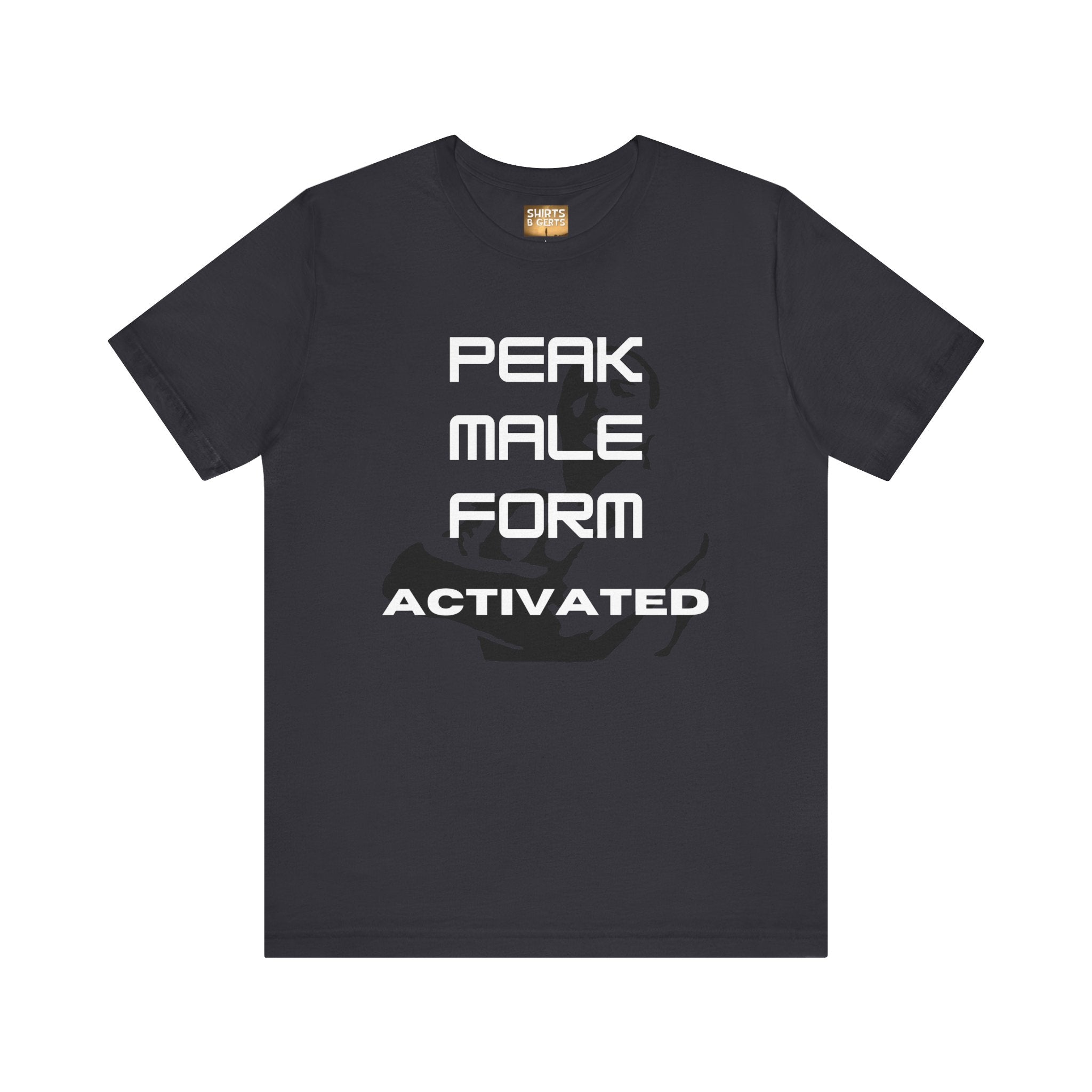 Peak Male Performance Activated with Strong Background Workout Empowering Bella Unisex Jersey Short Sleeve Tee
