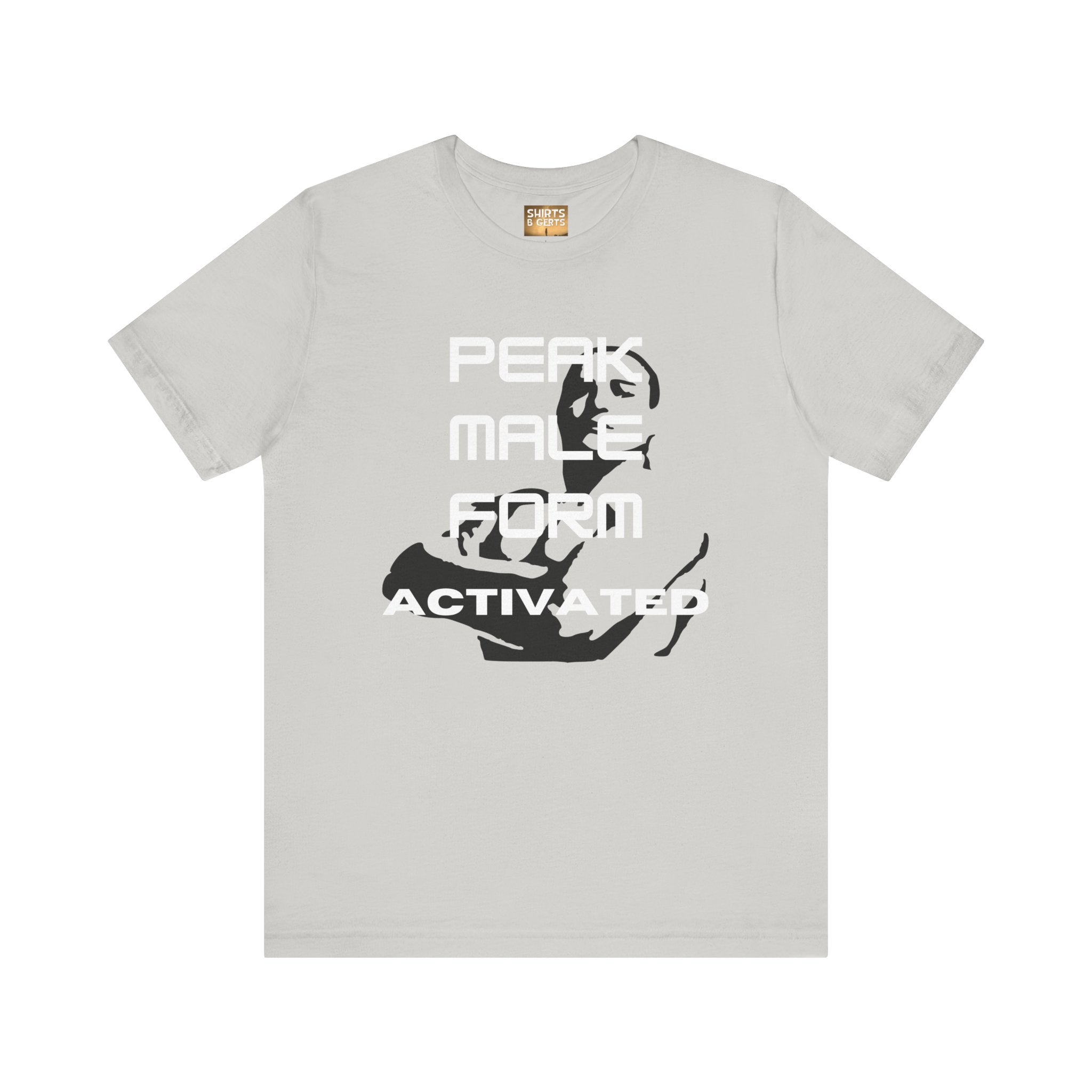 Peak Male Performance Activated with Strong Background Workout Empowering Bella Unisex Jersey Short Sleeve Tee