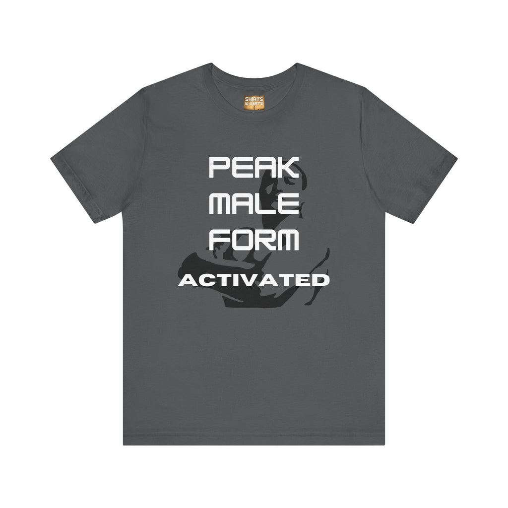 Peak Male Performance Activated with Strong Background Workout Empowering Bella Unisex Jersey Short Sleeve Tee