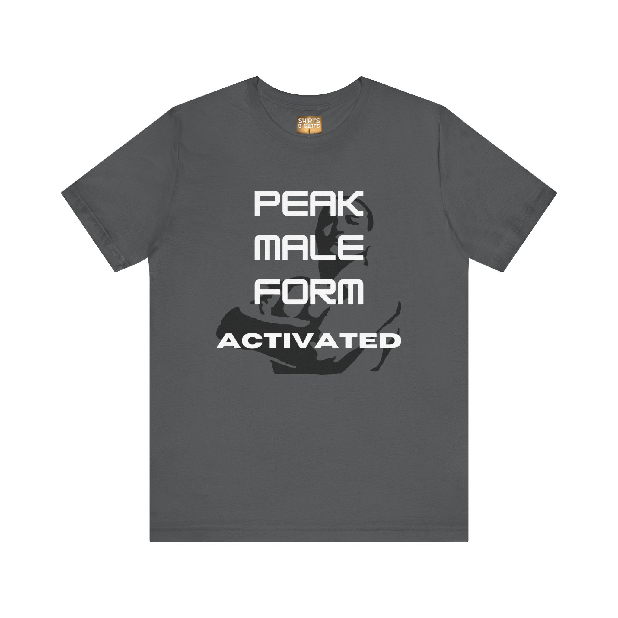 Peak Male Performance Activated with Strong Background Workout Empowering Bella Unisex Jersey Short Sleeve Tee