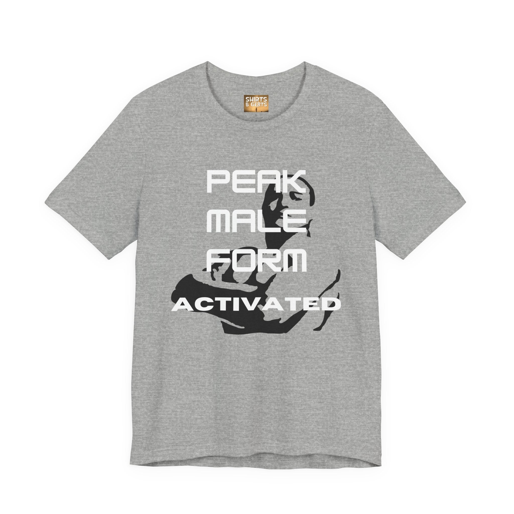 Peak Male Performance Activated with Strong Background Workout Empowering Bella Unisex Jersey Short Sleeve Tee