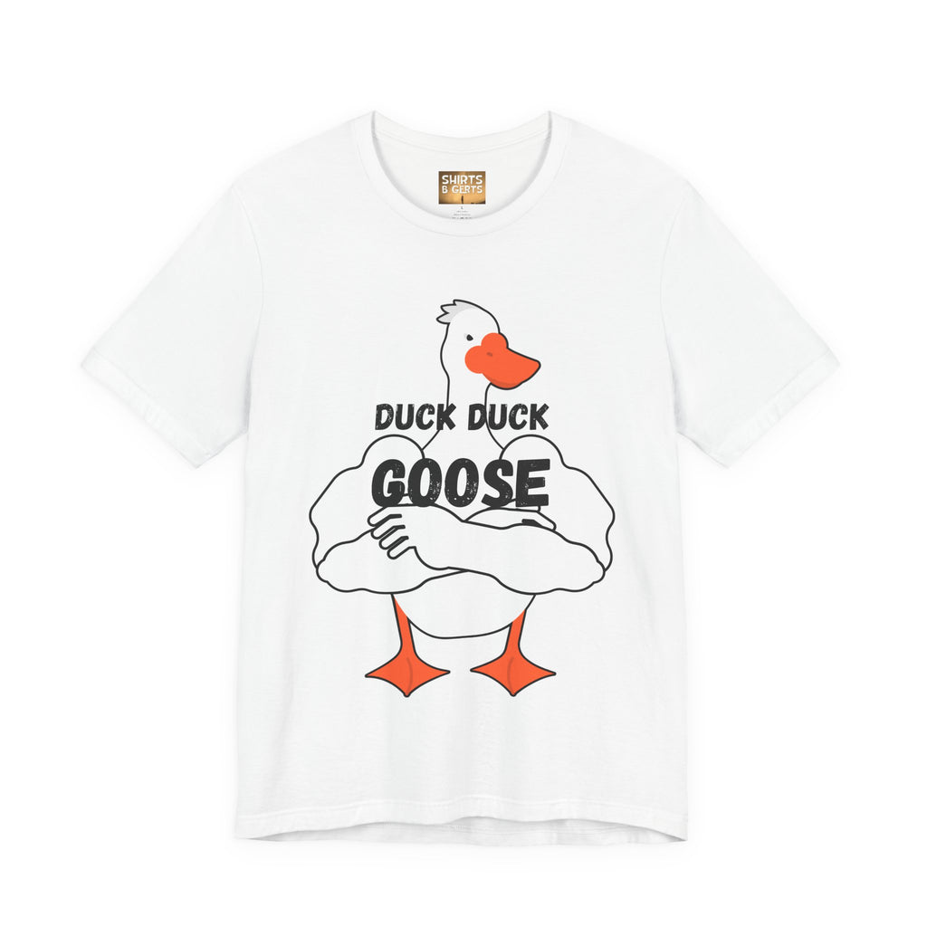 Duck Duck Goose Funny Duck Humor Mens Bella Unisex Jersey Short Sleeve Tee
