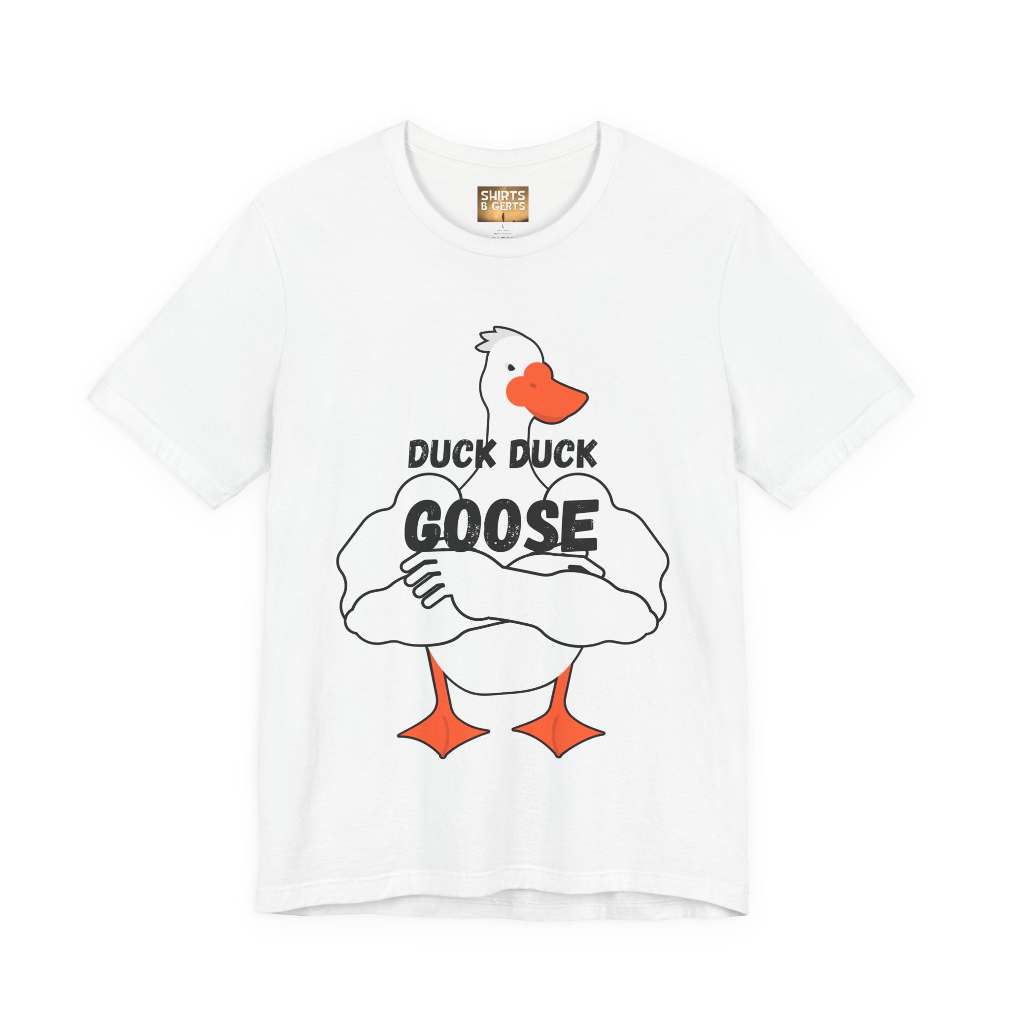 Duck Duck Goose Funny Duck Humor Mens Bella Unisex Jersey Short Sleeve Tee