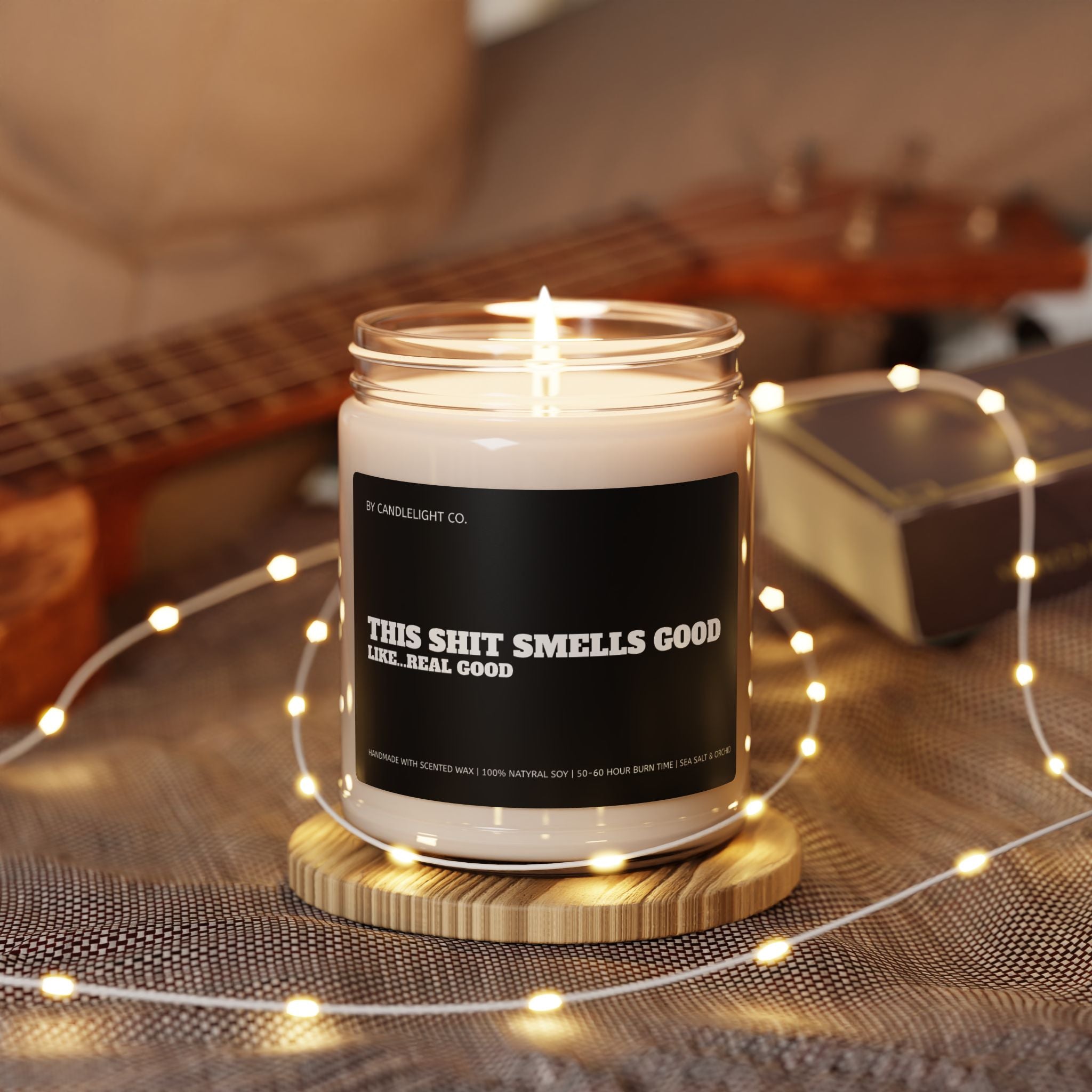 This Shit Smells Good Like ... Real Good Funny Humor Personalized Scented 100% Soy Candle, 9oz, Multiple Scents Available