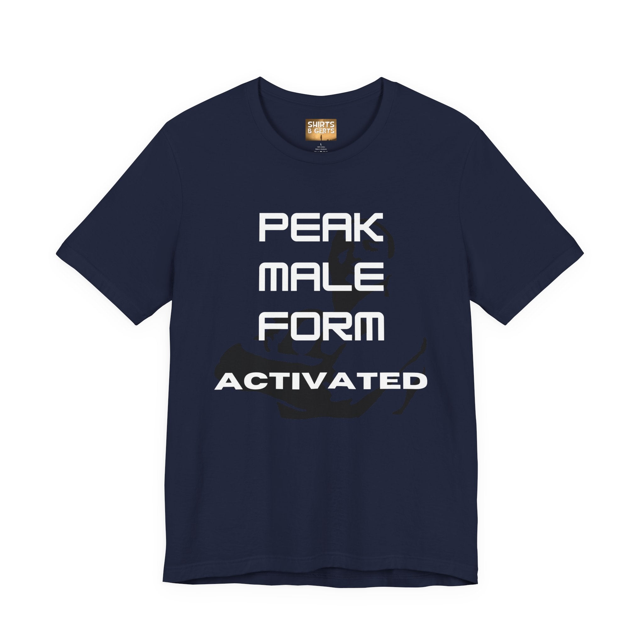 Peak Male Performance Activated with Strong Background Workout Empowering Bella Unisex Jersey Short Sleeve Tee