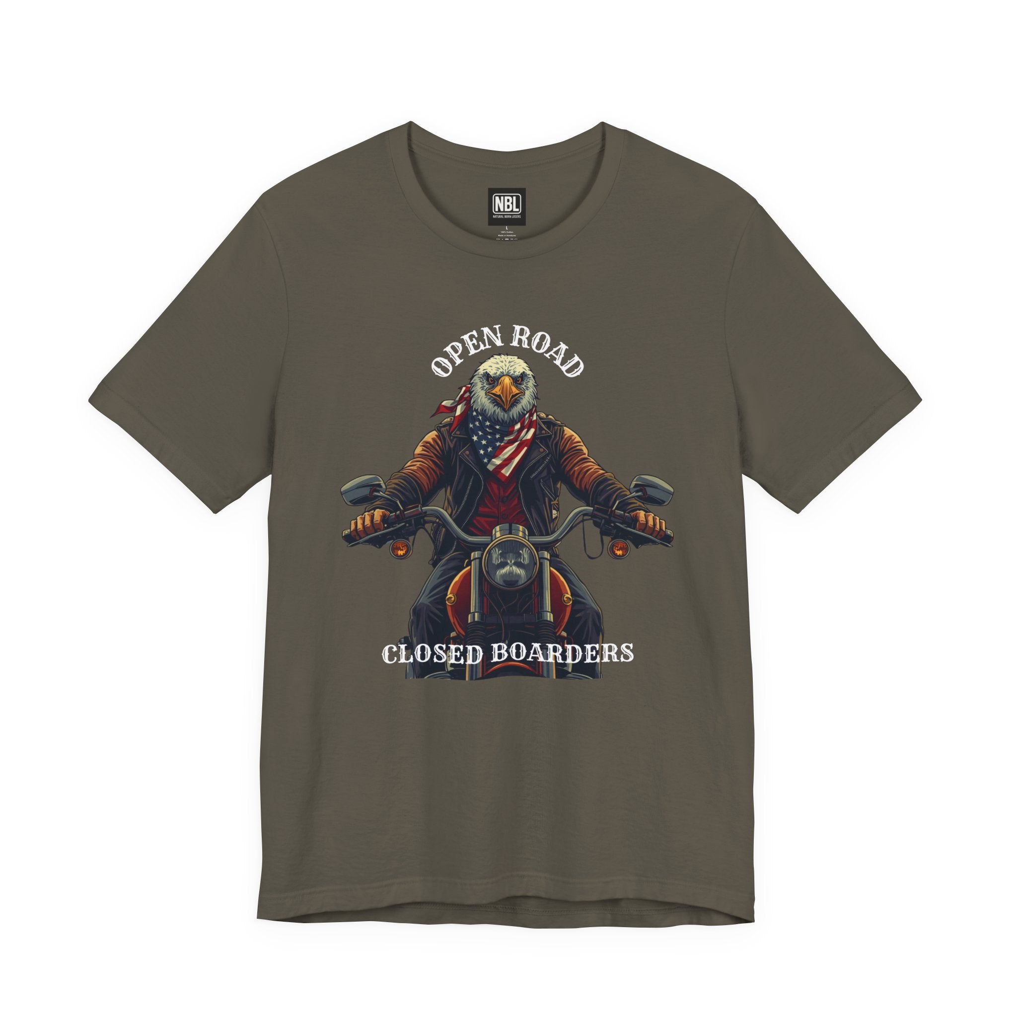 Open Road Closed Boarders Biker T-Shirt