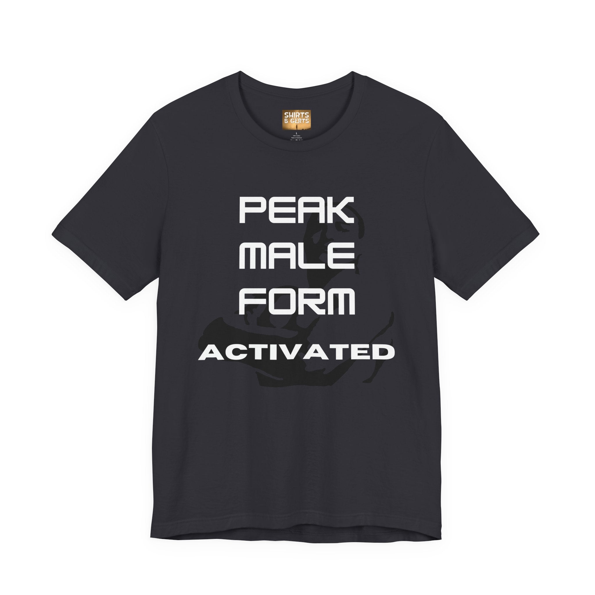 Peak Male Performance Activated with Strong Background Workout Empowering Bella Unisex Jersey Short Sleeve Tee